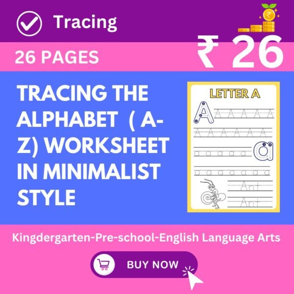 Tracing the Alphabet  (A- Z) Worksheet in Minimalist Style