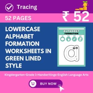 Lowercase Alphabet Formation Worksheets in Green Lined Style