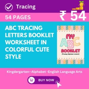 ABC Tracing Letters Booklet Worksheet in Colorful Cute Style