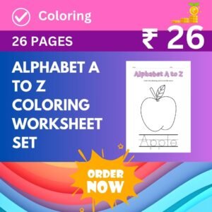 Alphabet A to Z Coloring Worksheet Set