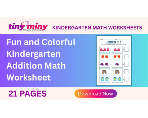 Fun and Colorful Kindergarten Addition Math Worksheet