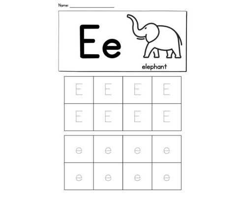 Tracing The Letter E