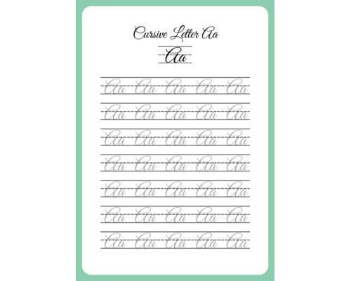 4  Green Cursive Letters Handwriting Worksheet