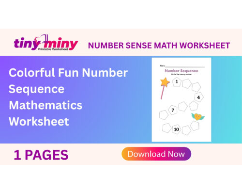 Colorful Fun Number Sequence Mathematics Worksheet