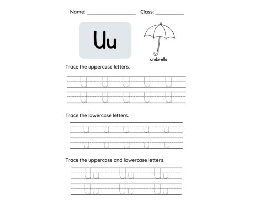 Tracing The Letter U