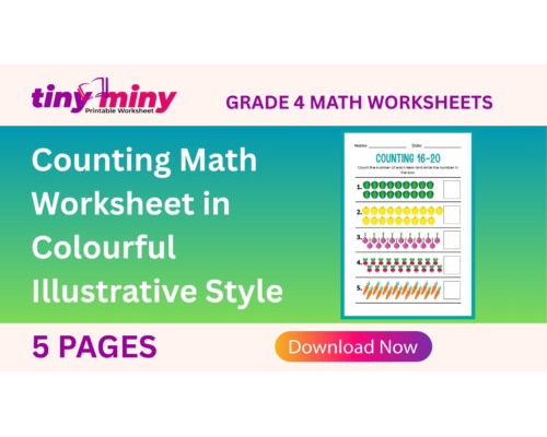 Counting Math Worksheet in Colourful Illustrative Style