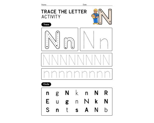 1  Alphabet Letter Tracing  (N-Z) Set Of Worksheets In Colorful Simple Style