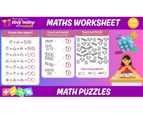 Colorful Preschool Math Number Practice Worksheet