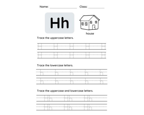 Tracing The Letter H