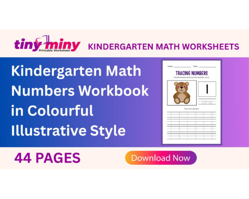 Kindergarten Math Numbers Workbook in Colourful Illustrative Style