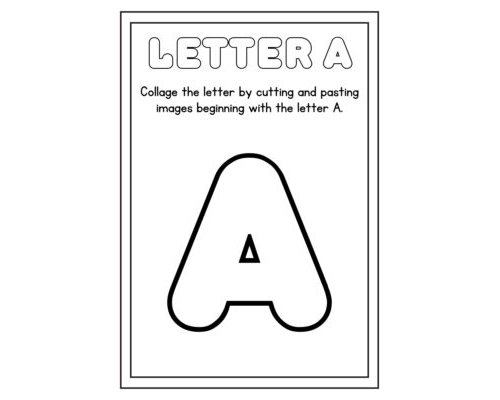 6 Black White Alphabet Letters Collage Worksheets