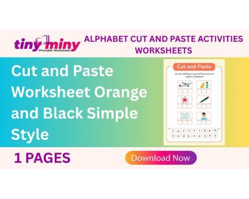 Cut and Paste Worksheet Orange and Black Simple Style