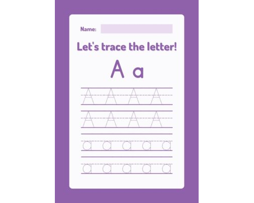 Royal Purple Minimalist Monogram Trace The Letter Worksheet
